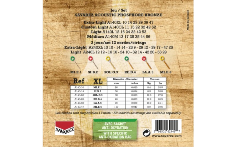 SAVAREZ A140XL - струны для акустической гитары