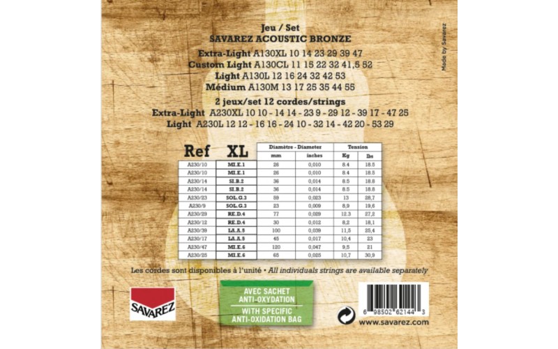 SAVAREZ A230XL - струны для 12 струнной акустической гитары