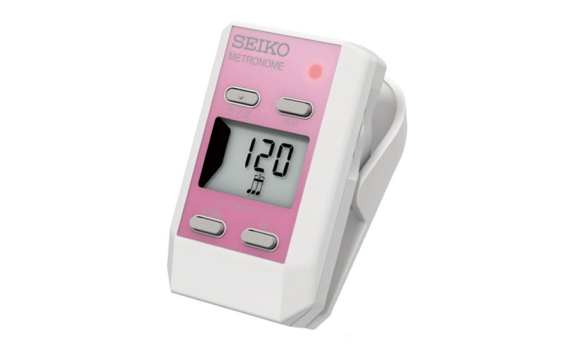 SEIKO DM51 Pink - цифровой метроном прищепка с часами