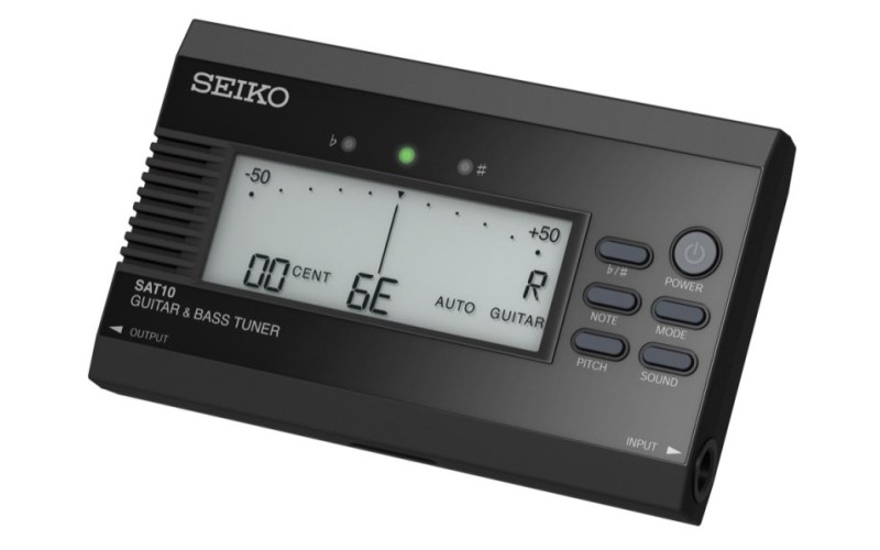 SEIKO SAT10 Black - тюнер для настройки гитары и бас-гитары