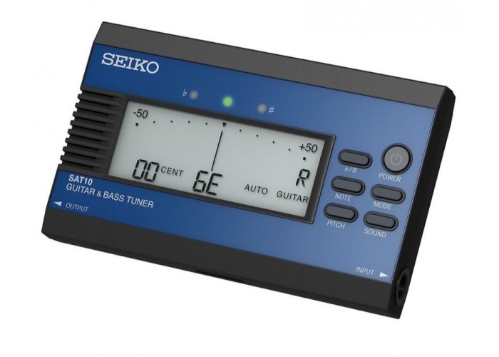 SEIKO SAT10 Blue - тюнер для настройки гитары и бас-гитары