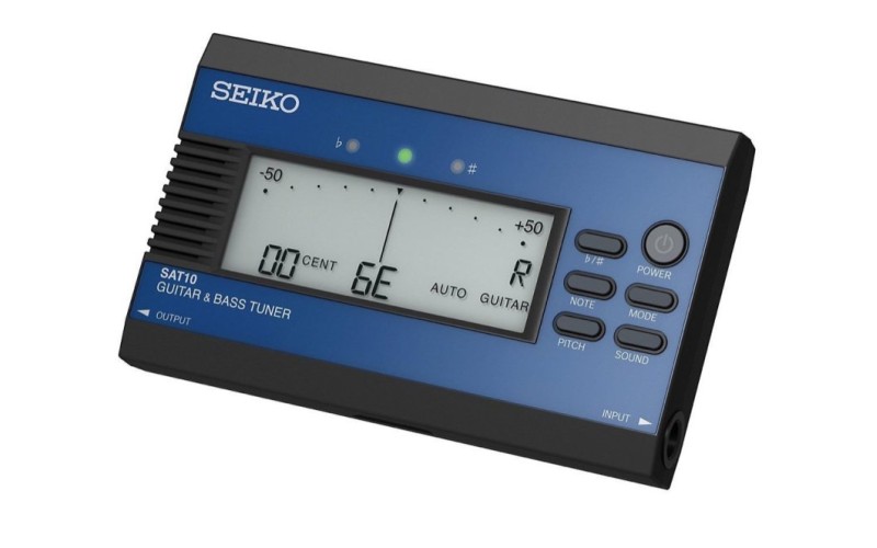 SEIKO SAT10 Blue - тюнер для настройки гитары и бас-гитары