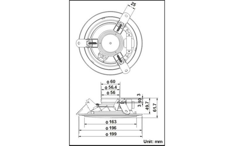 Show CSL-6112 - громк-тель потолочный, 12вт, 100в, динамик 6,5