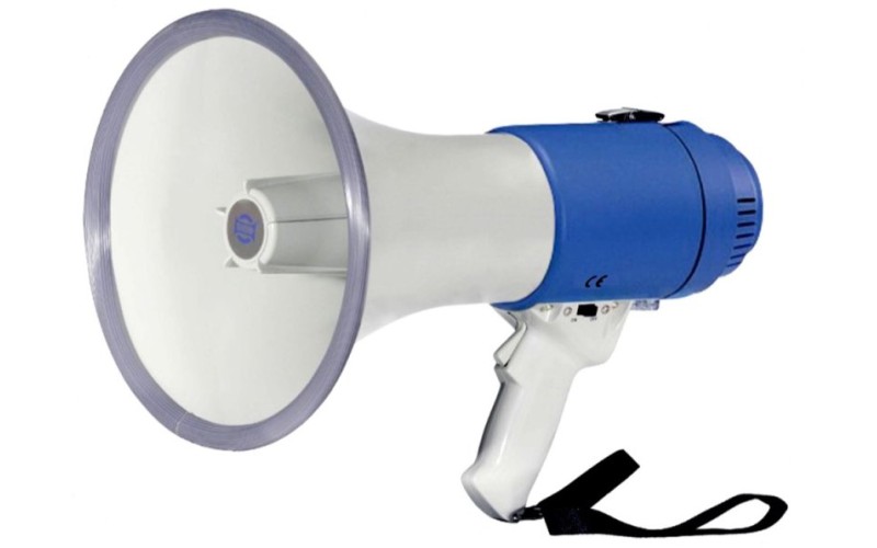 SHOW ER-55W - мегафон ручной 25 вт, свисток, 12в, 8 батарей тип 