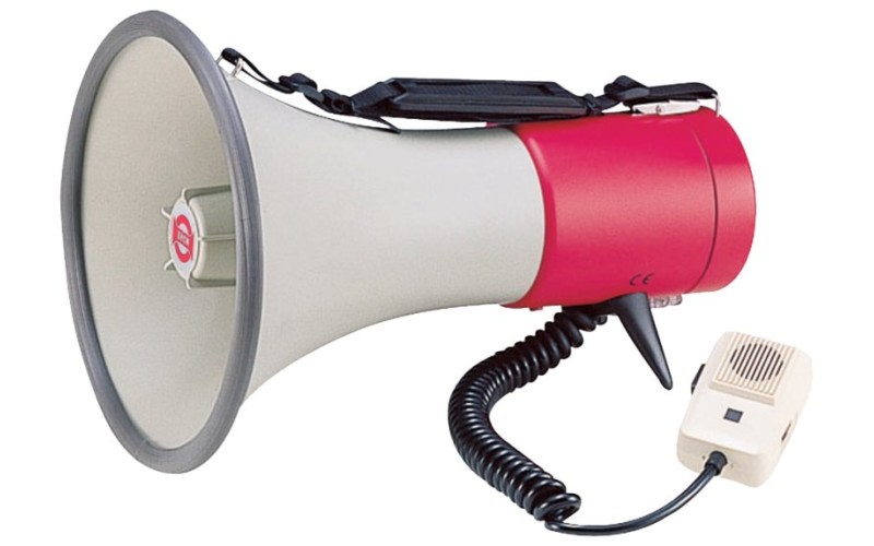 SHOW ER-56S - мегафон 25 вт, выносной микрофон,сирена, 12в, 8 батарей тип