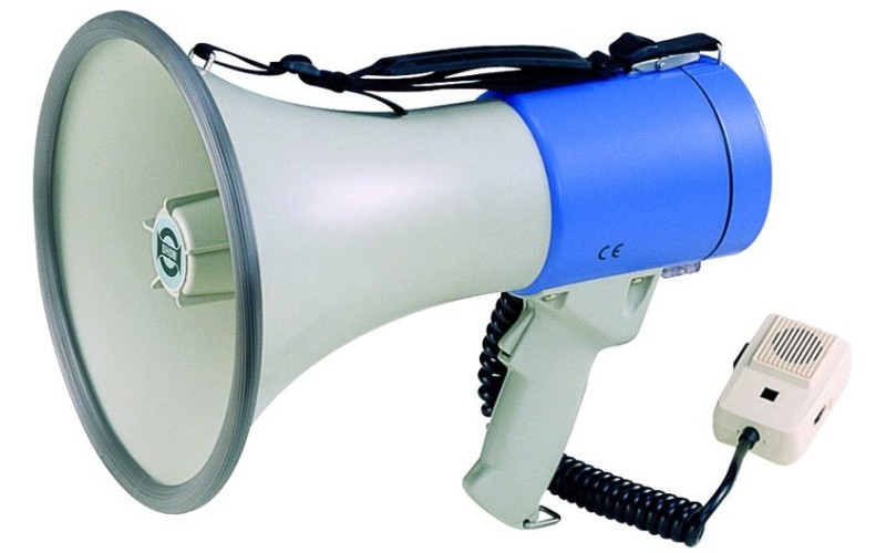 SHOW ER-66 - мегафон ручной 25 вт, выносной микрофон, 12 в, 8 батарей тип 