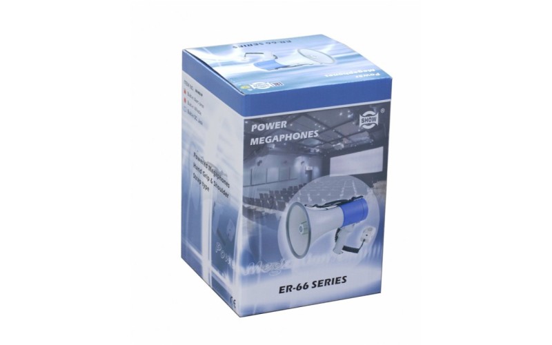 SHOW ER-66SW - мегафон ручной 25 вт,вын.микр.,сир+свис, 12в, 8 батарей тип