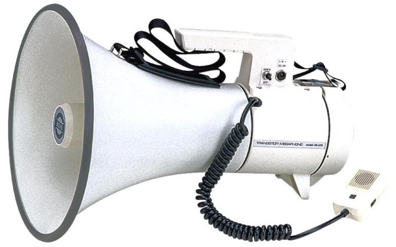 SHOW ER-67S - мегафон 40 вт, 12в, выносной микрофон, сирена, вес 2.5 кг, алюминий