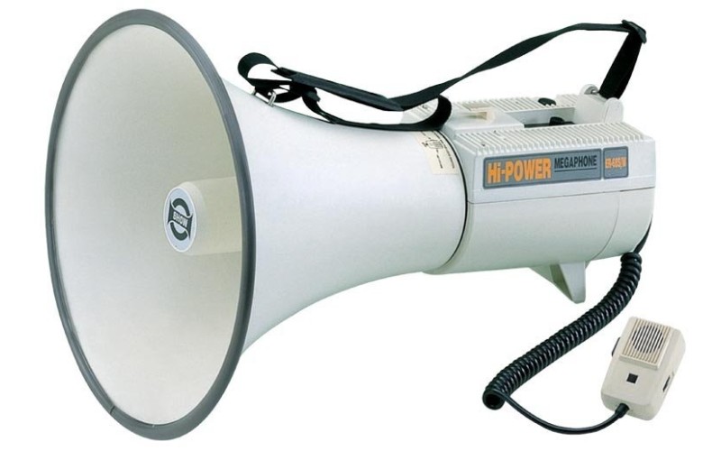 SHOW ER-68 - мегафон 45 вт, 15в, выносной микрофон, вх.AUX, вес 3,3 кг, алюминий