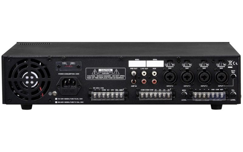 Show MPA-120RS - трансляц. система 120вт,24V70/100в, mp3-плеер,4mic\line+aux, 4 зоны