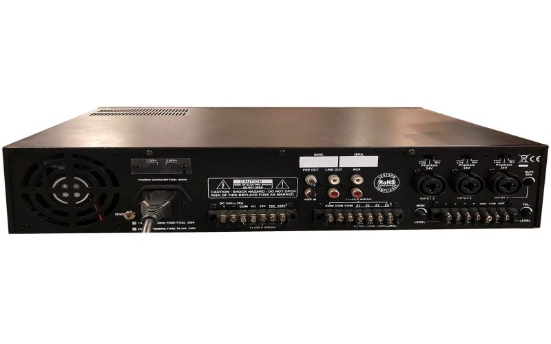 Show MPA-240RS - трансляц. система 240вт,24V70/100в, mp3-плеер,4mic\line+aux, 4 зоны