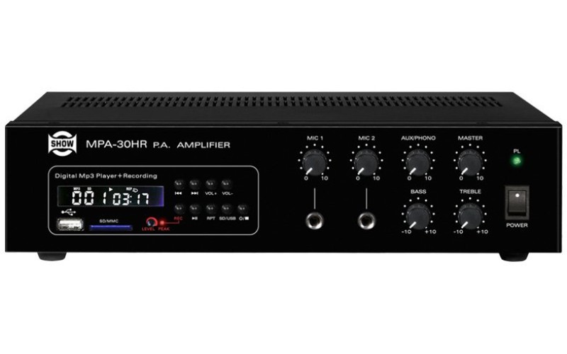 Show MPA-30HR - трансляц. система 30вт,25V70/100в, mp3-плеер с функцией запись