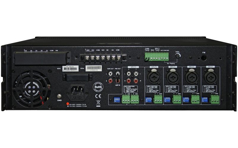 Show PA-1680TM - трансляц.система 680 вт,25/70/100в, MP3, AM\FM,3 зоны