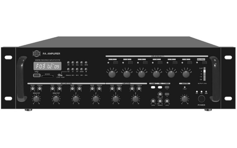 SHOW PS-2406 - трансляционная система 240 Вт,100В/4 ом, 6 зон, со встроенным MP3, FM тюнер