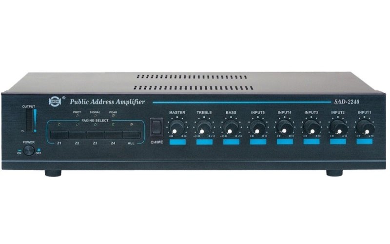 Show SAD-2240 - трансляционный усил.мощности 240вт, 25/70/100в, 4mic+1AUX, 4зоны, 4-х тональн. вызов