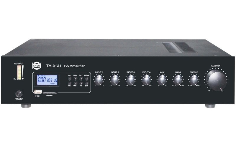SHOW TA-3121 - Трансляционная система 120 Вт, 4Line / mic + 2AUX, MP3 плеер