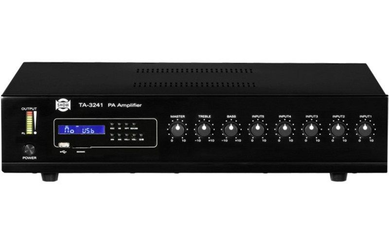 Show TA-3241 - трансляц. система 240вт, 25/70/100в, 4Line/mic+2AUX, MP3 плеер .