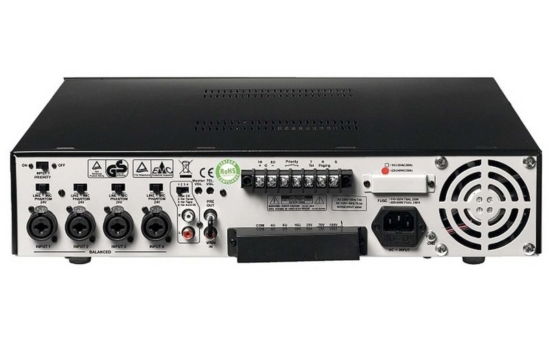 Show TA-4241 - трансляц. система 240вт, 25/70/100в, 4Line/mic+2AUX, MP3 плеер пишущий