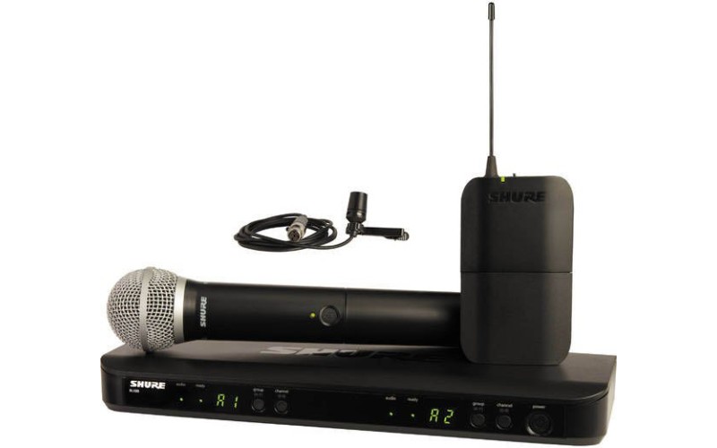 SHURE BLX1288E/CVL M17 662-686 MHz двухканальная радиосистема с ручным передатчиком PG58 и петличным