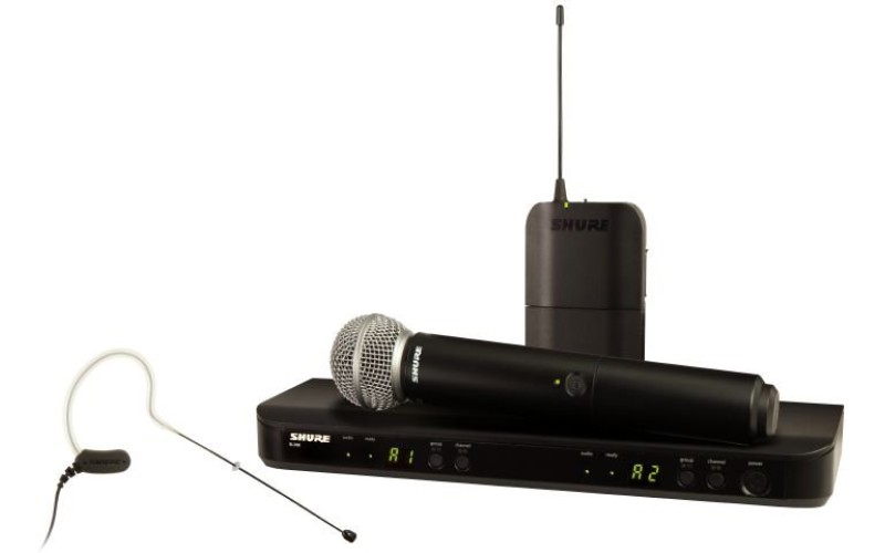 SHURE BLX1288E/MX53 K3E 606-638 MHz двухканальная радиосистема с головным микрофоном MX153 и SM58