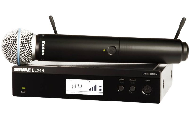 SHURE BLX24RE/B58 M17 662-686 MHz радиосистема вокальная с капсюлем микрофона BETA 58. Кронштейны дл