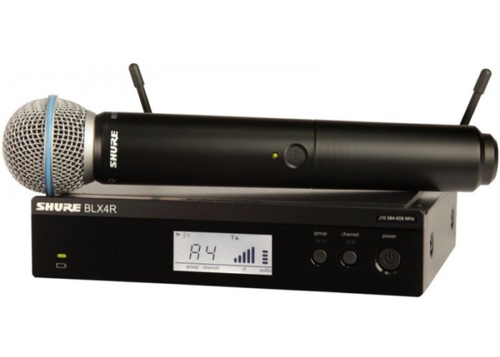 SHURE BLX24RE/SM58 M17 662-686 MHz радиосистема с ручным передатчиком SM58. Кронштейны для крепления