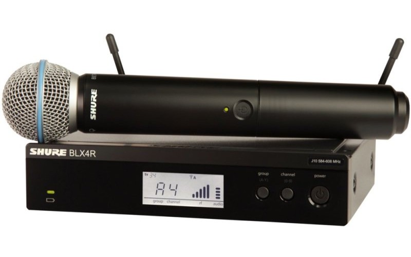 SHURE BLX24RE/SM58 M17 662-686 MHz радиосистема с ручным передатчиком SM58. Кронштейны для крепления