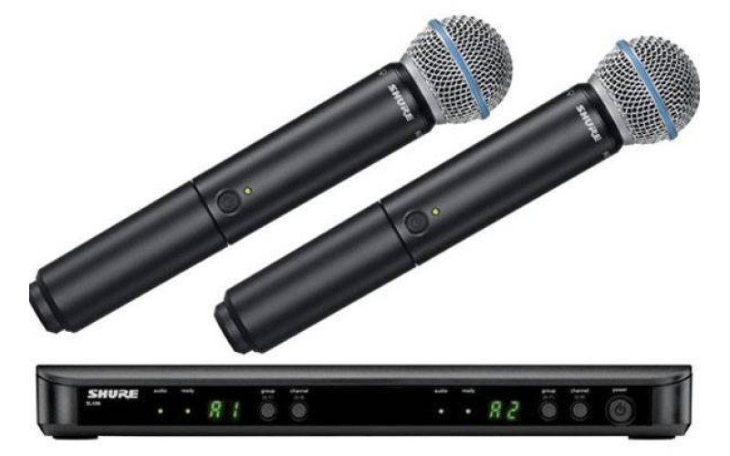 SHURE BLX288E/B58 K3E 606-638 MHz двухканальная радиосистема с двумя ручными передатчикакми BETA 58