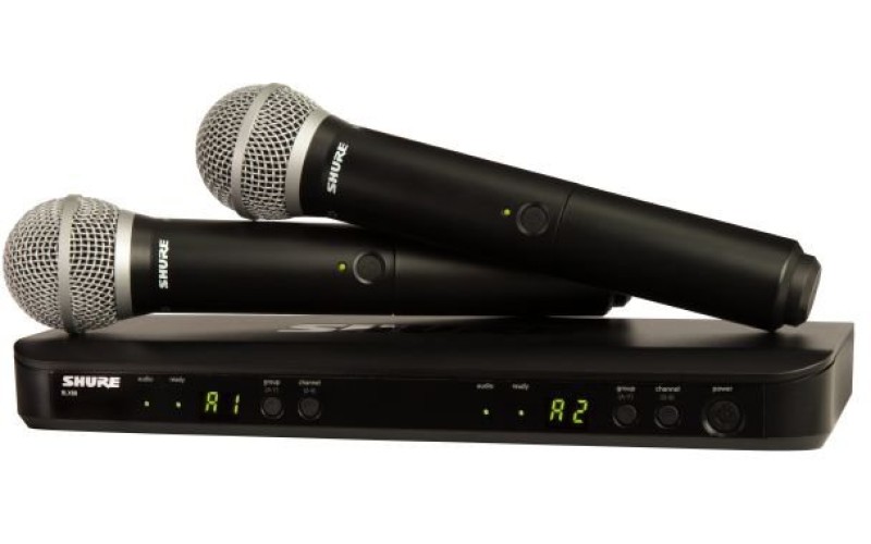 SHURE BLX288E/PG58 K3E 606-638 MHz двухканальная радиосистема с двумя ручными передатчиками PG58