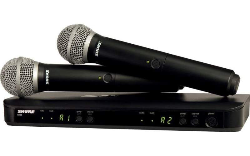 SHURE BLX288E/PG58 M17 662-686 MHz двухканальная радиосистема с двумя ручными передатчиками PG58
