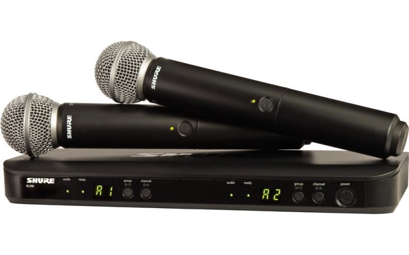 SHURE BLX288E/SM58 K3E 606-638 MHz двухканальная радиосистема с двумя ручными передатчиками SM58