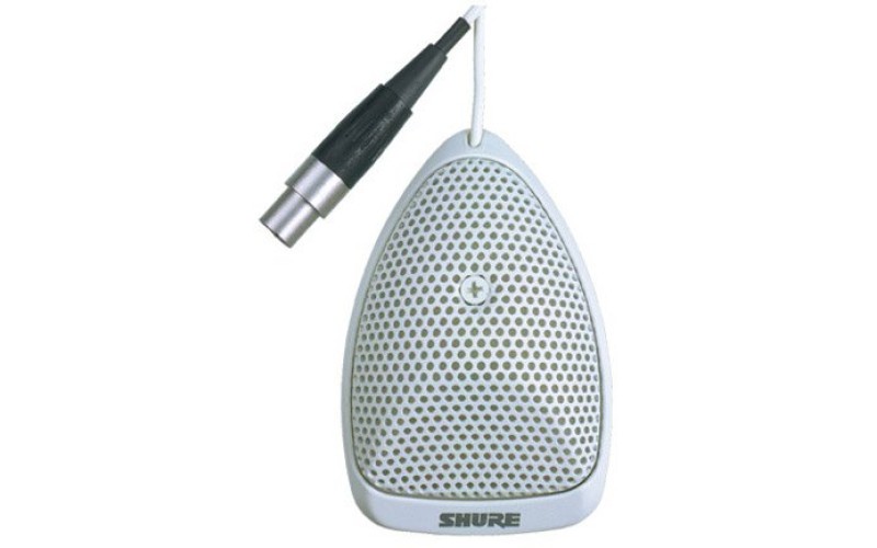 SHURE MX391W/O плоский настольный всенаправленный конференционный микрофон с кабелем (3,6м) , белый.