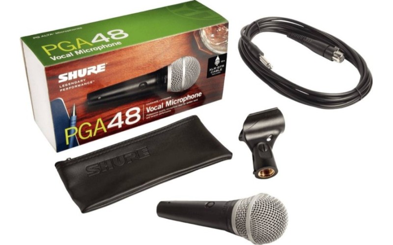 SHURE PGA48-QTR-E - кардиоидный вокальный микрофон c выключателем, с кабелем XLR - jack 1/4