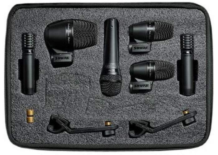 SHURE PGADRUMKIT6 набор микрофонов для ударных, включает 1 PGA52, 2 PGA56s, 1 PGA 57 и 2 PGA81s