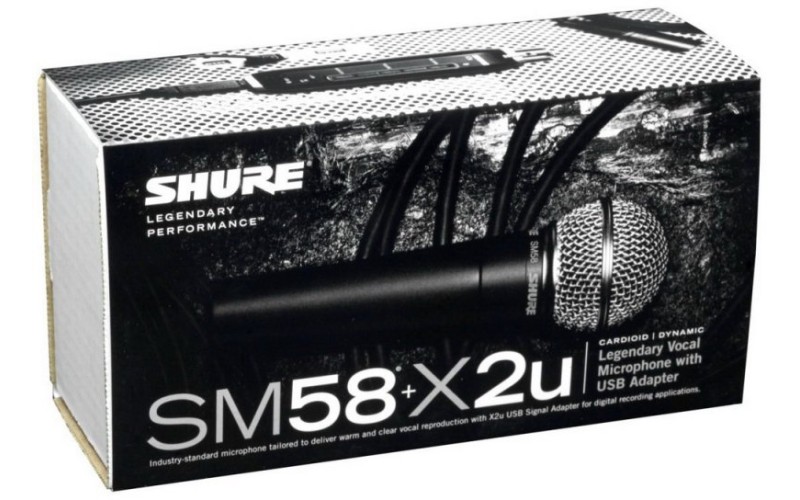 SHURE SM58-X2U динамический кардиоидный вокальный микрофон с XLR-to-USB адаптером