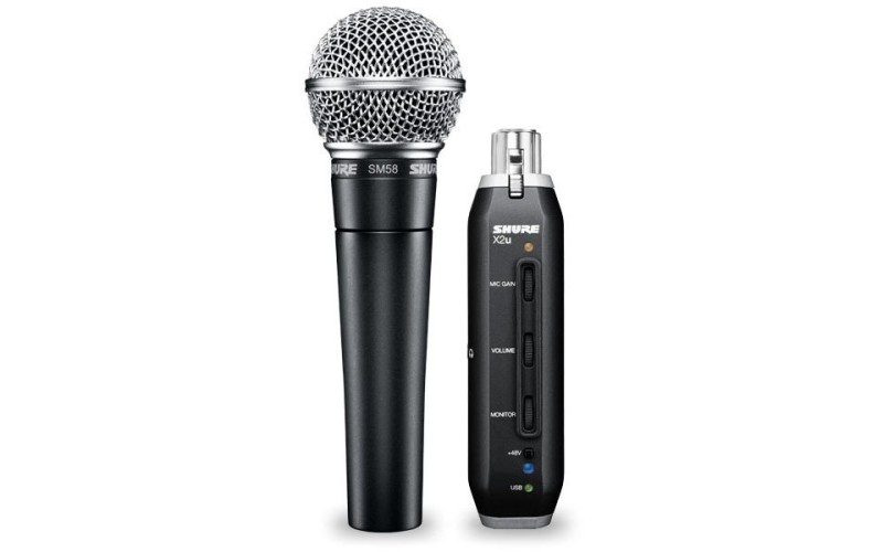 SHURE SM58-X2U динамический кардиоидный вокальный микрофон с XLR-to-USB адаптером