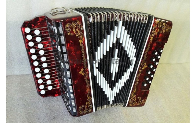 Шуйская Гармонь SZ48/1ХL-A-RED Гармонь «Чайка» 21х12-II, красная, ля мажор, роспись