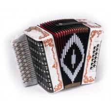 Шуйская гармонь SZ48/1ХL-A-WH Гармонь «Чайка» 21х12-II, белая, ля мажор, роспись