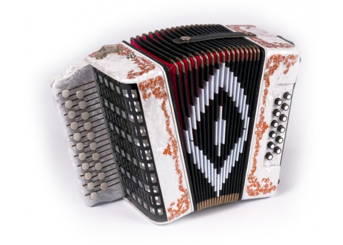 Шуйская гармонь SZ48/1ХL-A-WH Гармонь «Чайка» 21х12-II, белая, ля мажор, роспись