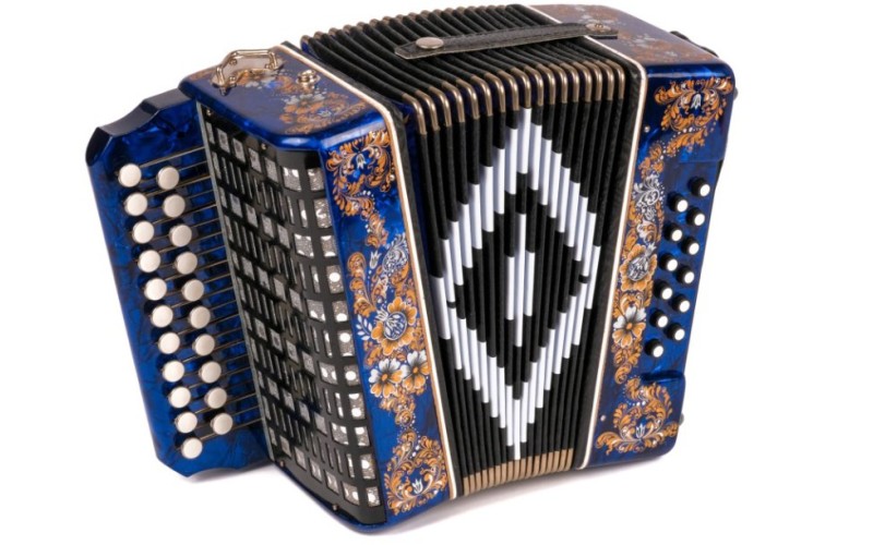 Шуйская гармонь SZ48/1XL-G-BL Гармонь «Чайка» 21х12, синяя