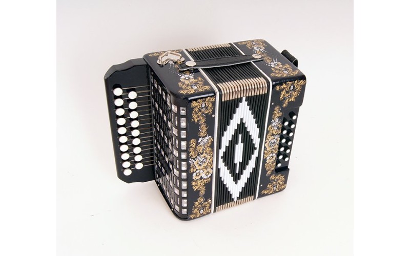 Шуйская Гармонь SZ48XL-A-BLACK Гармонь «Чайка» 19х12-II, черная, ля мажор, роспись