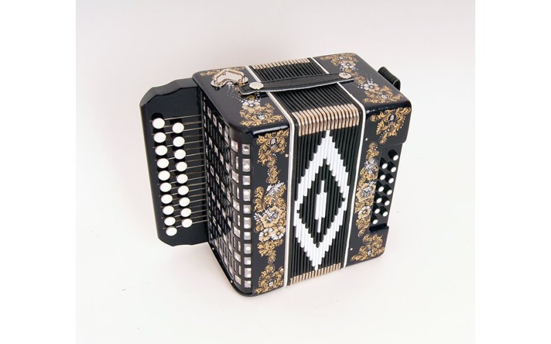 Шуйская Гармонь SZ48XL-G-BLACK Гармонь «Чайка» 19х12-II, черная, соль мажор