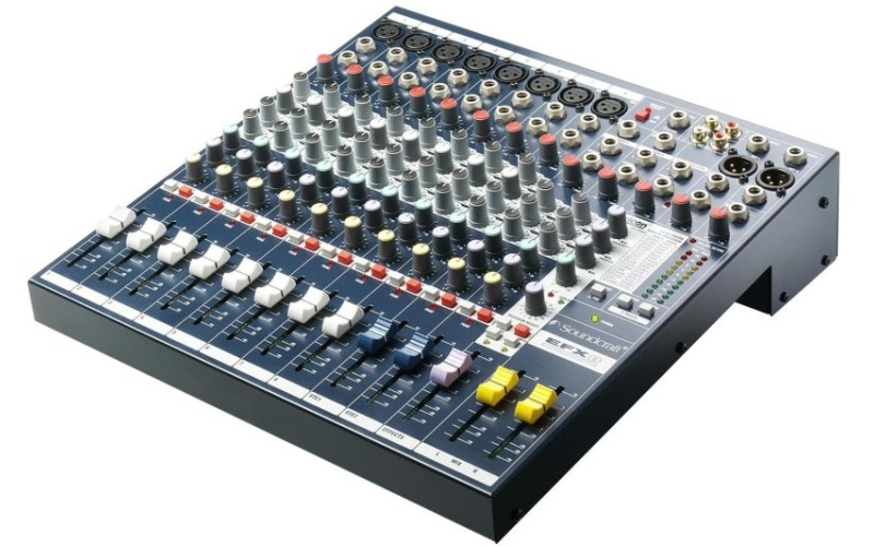 Soundcraft EFX8 - Микш.пульт 8 mono, 2 stereo, 2 aux, встроенный процессор Lexicon , 32 программы