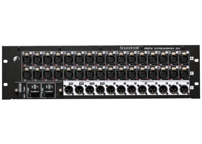 Soundcraft MSB-32 Cat5 Mini Stagebox 32 (3U) 32 аналоговых входа,8 аналоговых линейных выходов, 4 па