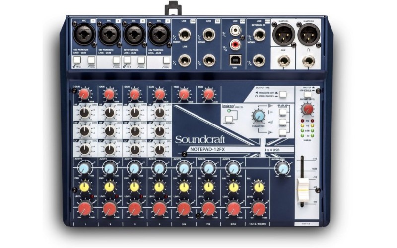 Soundcraft Notepad-12FX- микшер, 4 моно/2стерео, FX, USB порт