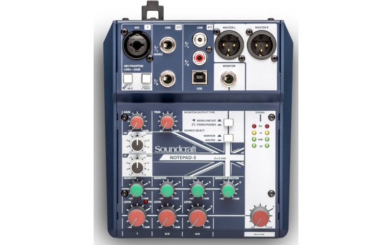 Soundcraft Notepad-5 - компактный 5-канальный микшерный пульт с USB