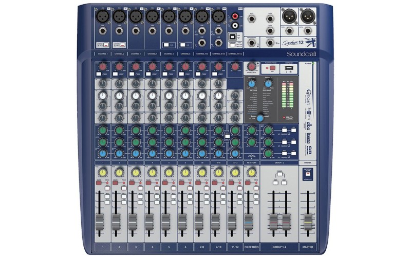 Soundcraft Signature 12 - аналоговый микшерный пульт, 12 вх., 8 x preamps, 2 x dbx Lim., 2 x USB in