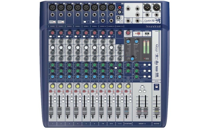 Soundcraft Signature 12 - аналоговый микшерный пульт, 12 вх., 8 x preamps, 2 x dbx Lim., 2 x USB in