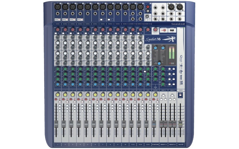 Soundcraft Signature 16 - аналоговый микшерный пульт, 16 вх., 12 x preamps, 2 x dbx Lim., 2 x USB in