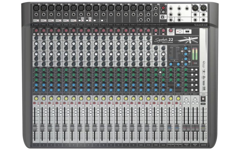 Soundcraft Signature 22 - аналоговый микшерный пульт, 16 вх., 12 x preamps, 2 x dbx Lim., 2 x USB in